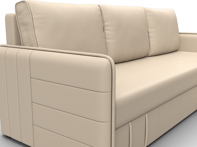 Диван угловой Слим угол универсальный, Экокожа, Бежевый