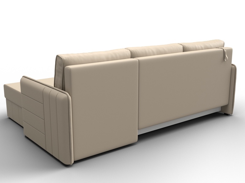 Диван угловой Слим угол универсальный, Экокожа, Бежевый