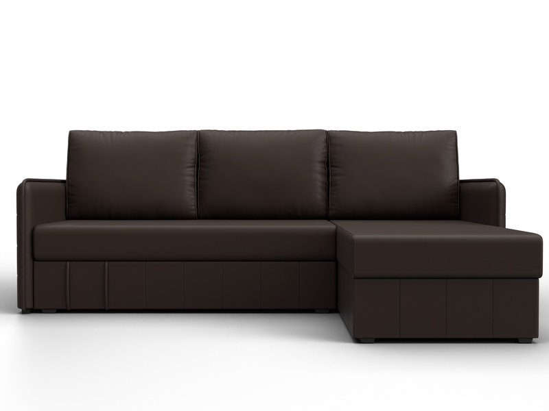 Диван угловой Слим угол универсальный, Экокожа, Коричневый
