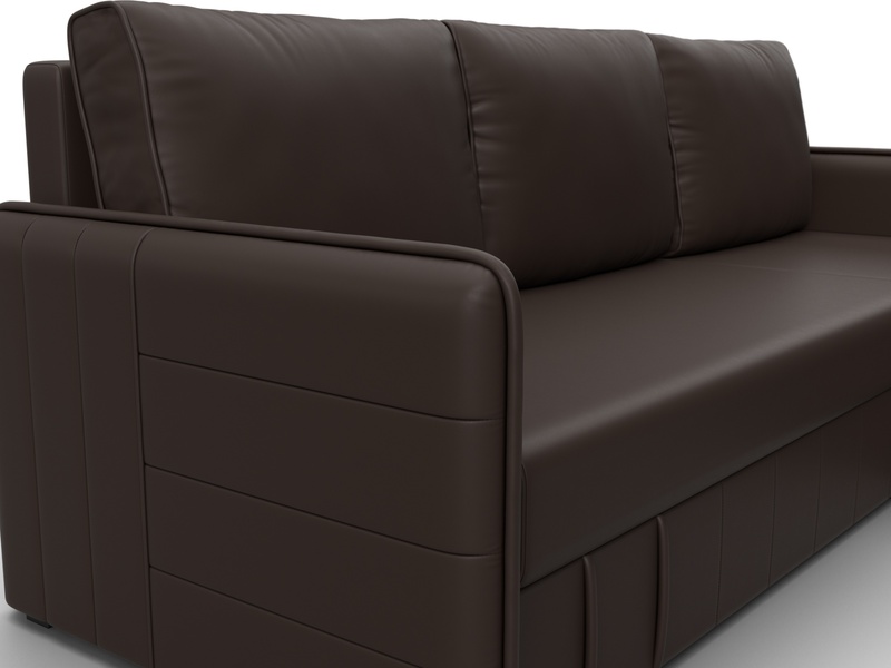 Диван угловой Слим угол универсальный, Экокожа, Коричневый