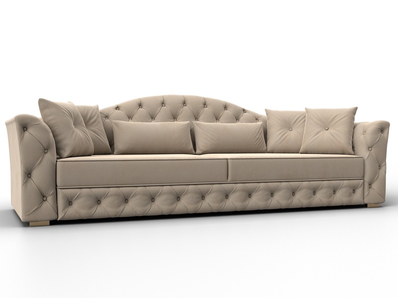 Диван прямой Артис, Велюр, SEVEN 729 бежевый