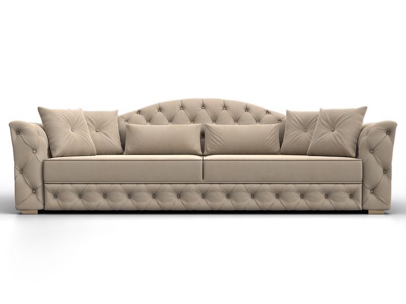 Диван прямой Артис, Велюр, SEVEN 729 бежевый