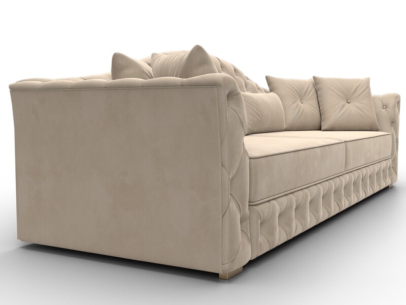 Диван прямой Артис, Велюр, SEVEN 729 бежевый