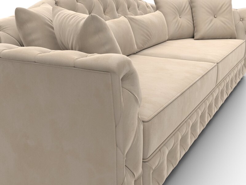 Диван прямой Артис, Велюр, SEVEN 729 бежевый