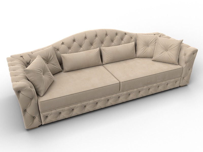 Диван прямой Артис, Велюр, SEVEN 729 бежевый