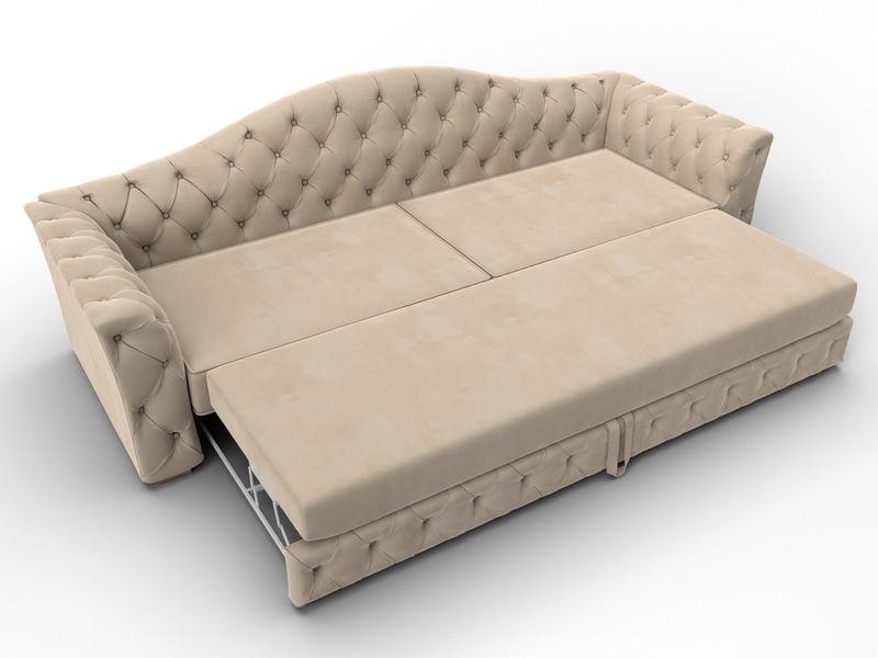 Диван прямой Артис, Велюр, SEVEN 729 бежевый