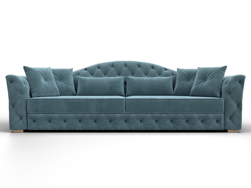 Диван прямой Артис, Велюр, SEVEN 113 бирюзовый