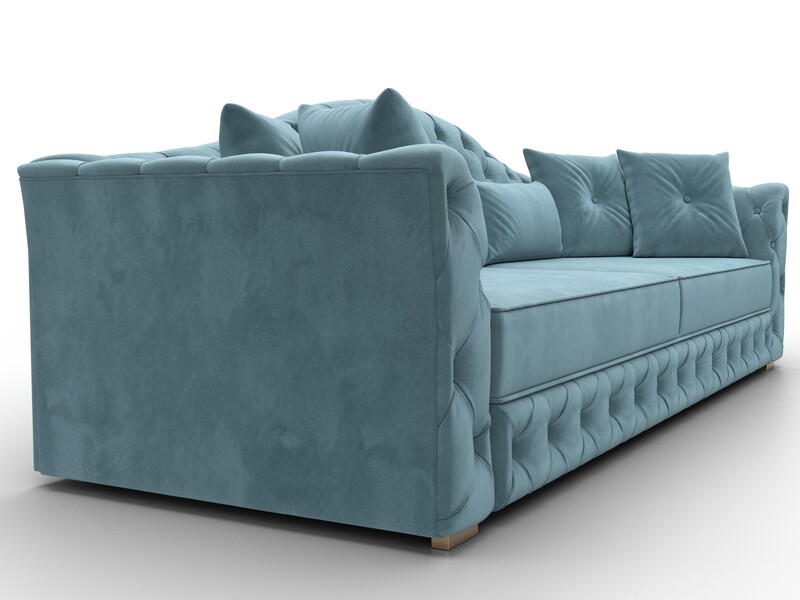 Диван прямой Артис, Велюр, SEVEN 113 бирюзовый