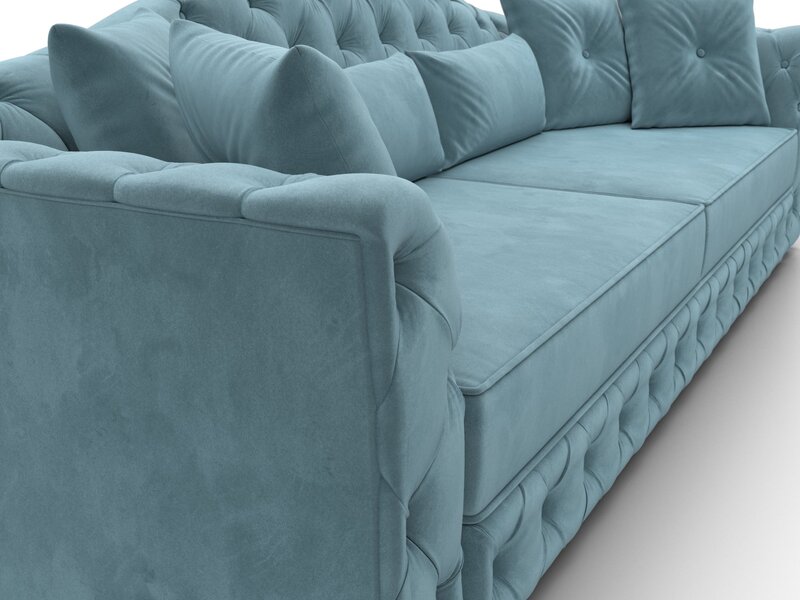 Диван прямой Артис, Велюр, SEVEN 113 бирюзовый