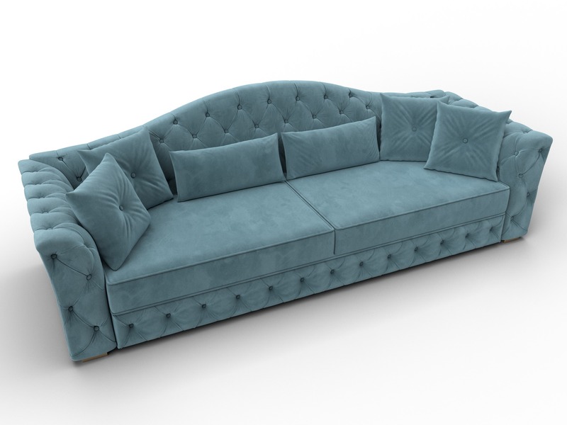 Диван прямой Артис, Велюр, SEVEN 113 бирюзовый