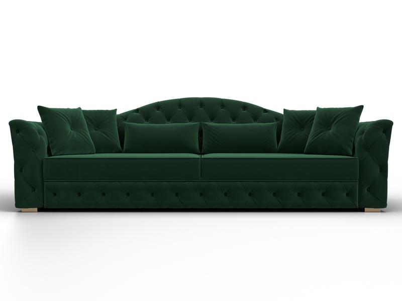 Диван прямой Артис, Велюр, SEVEN 626 зеленый