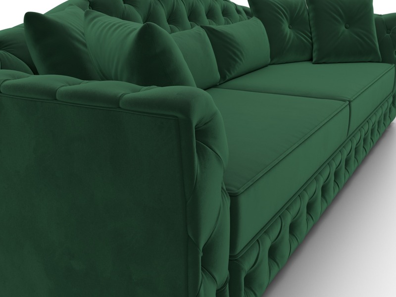 Диван прямой Артис, Велюр, SEVEN 626 зеленый
