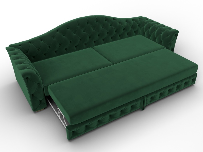 Диван прямой Артис, Велюр, SEVEN 626 зеленый