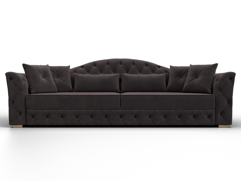 Диван прямой Артис, Велюр, SEVEN 727 коричневый