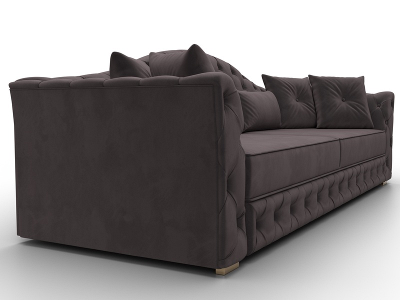 Диван прямой Артис, Велюр, SEVEN 727 коричневый