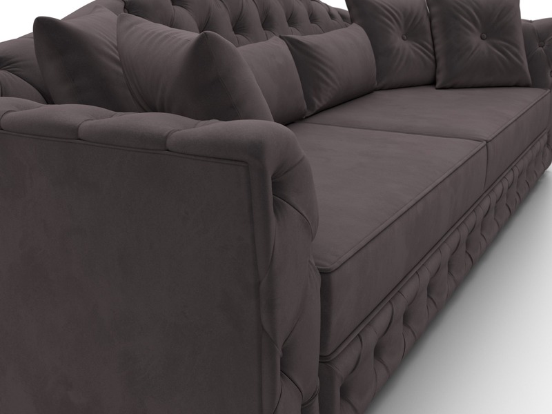 Диван прямой Артис, Велюр, SEVEN 727 коричневый