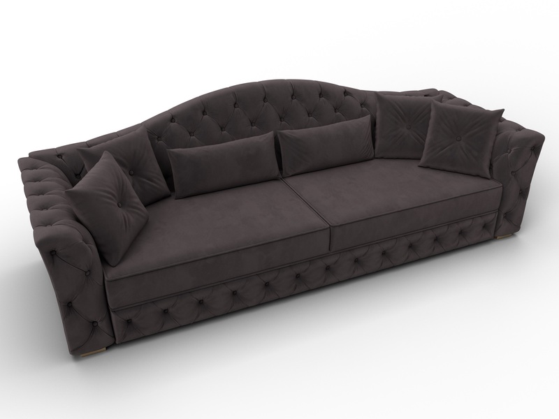 Диван прямой Артис, Велюр, SEVEN 727 коричневый