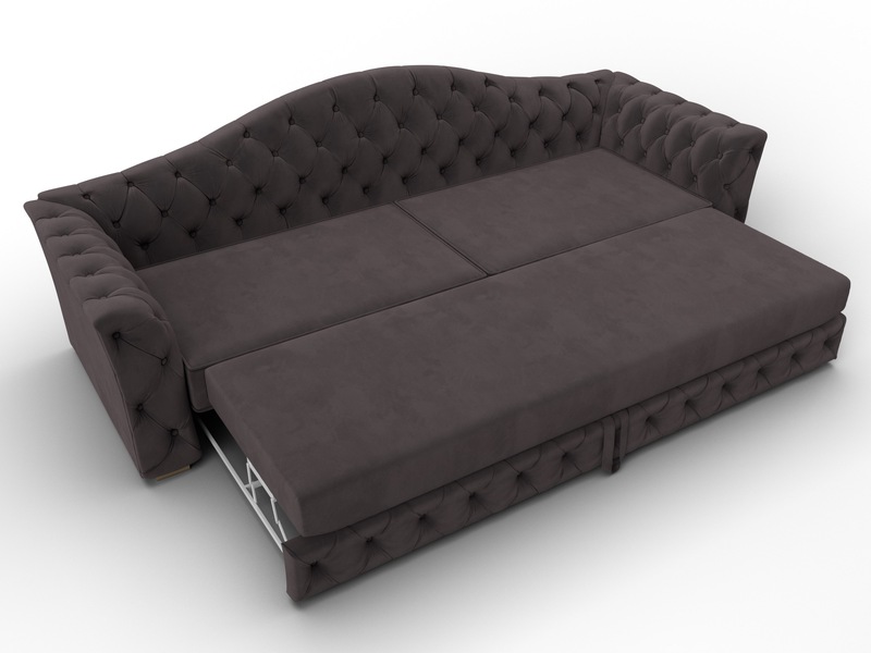 Диван прямой Артис, Велюр, SEVEN 727 коричневый