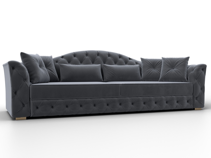 Диван прямой Артис, Велюр, SEVEN 17 серый