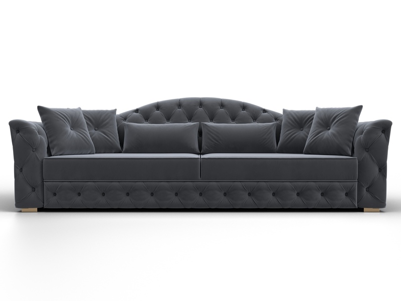 Диван прямой Артис, Велюр, SEVEN 17 серый