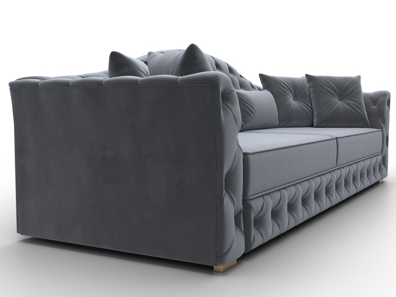 Диван прямой Артис, Велюр, SEVEN 17 серый