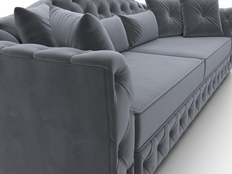 Диван прямой Артис, Велюр, SEVEN 17 серый