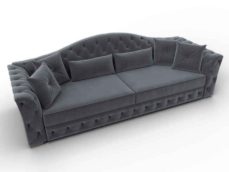 Диван прямой Артис, Велюр, SEVEN 17 серый