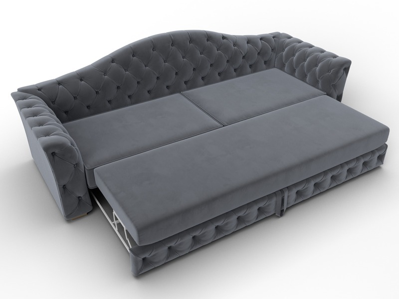 Диван прямой Артис, Велюр, SEVEN 17 серый