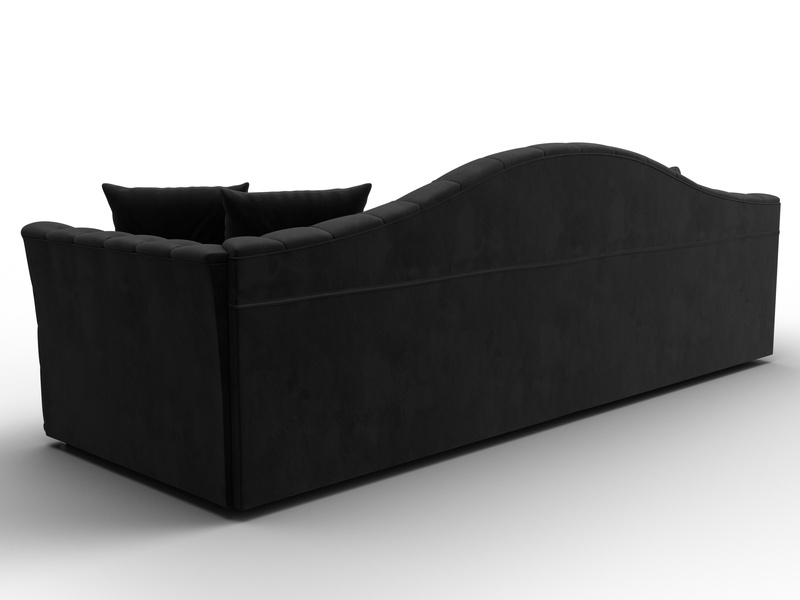 Диван прямой Артис, Велюр, SEVEN 35 черный