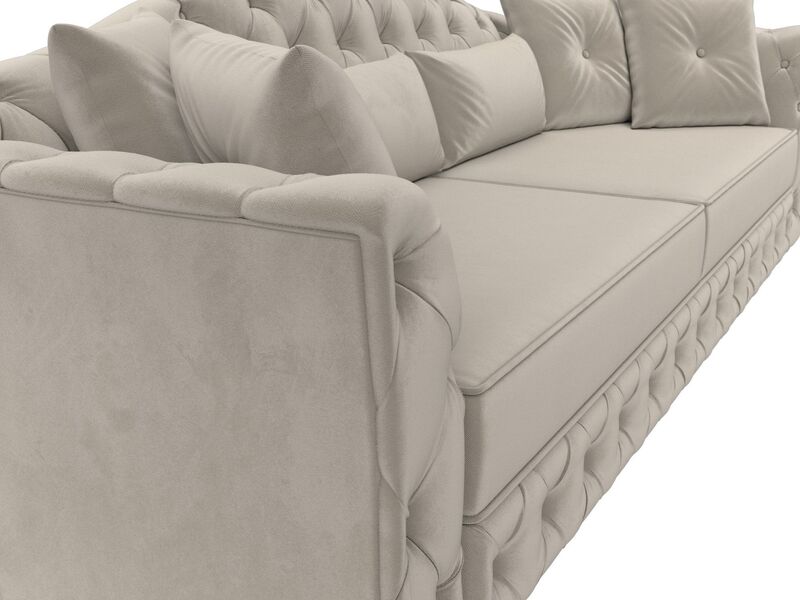 Диван прямой Артис, Микровельвет, Бежевый