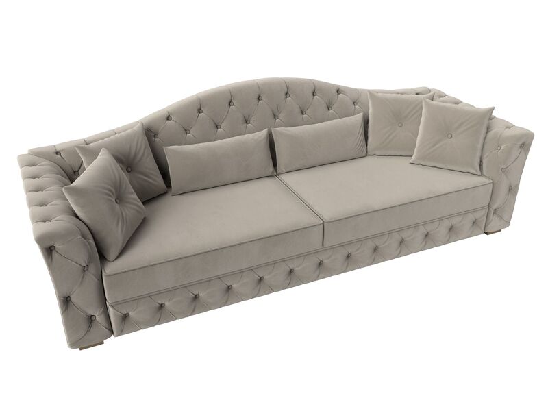 Диван прямой Артис, Микровельвет, Бежевый