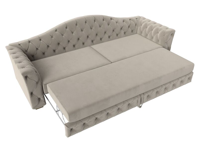 Диван прямой Артис, Микровельвет, Бежевый