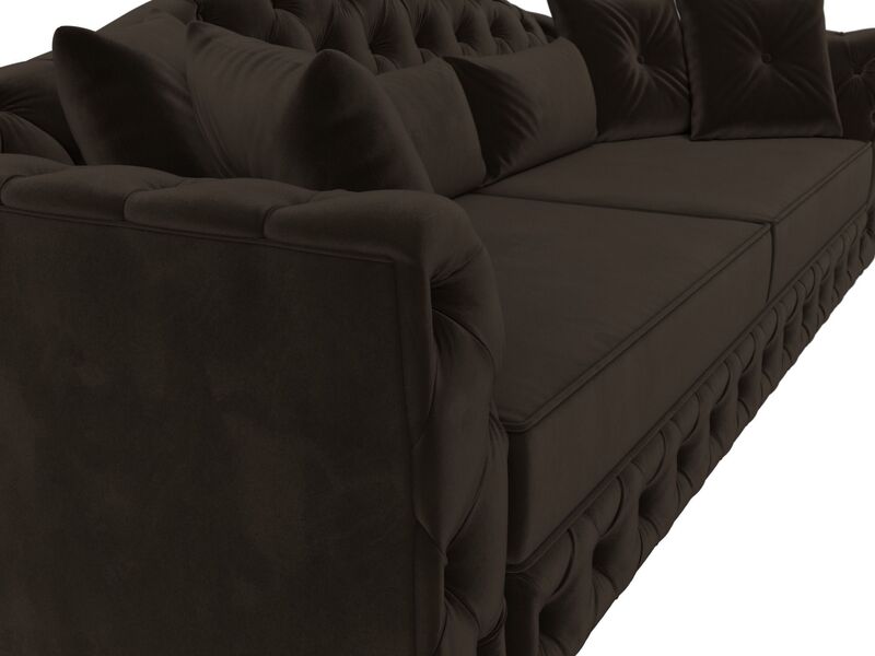 Диван прямой Артис, Микровельвет, Коричневый