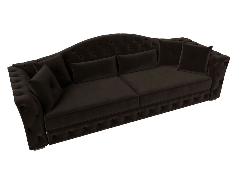 Диван прямой Артис, Микровельвет, Коричневый
