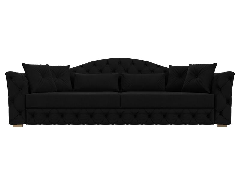 Диван прямой Артис, Микровельвет, Черный