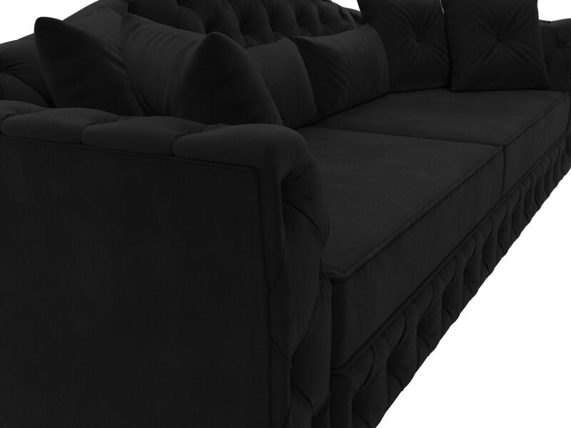 Диван прямой Артис, Микровельвет, Черный