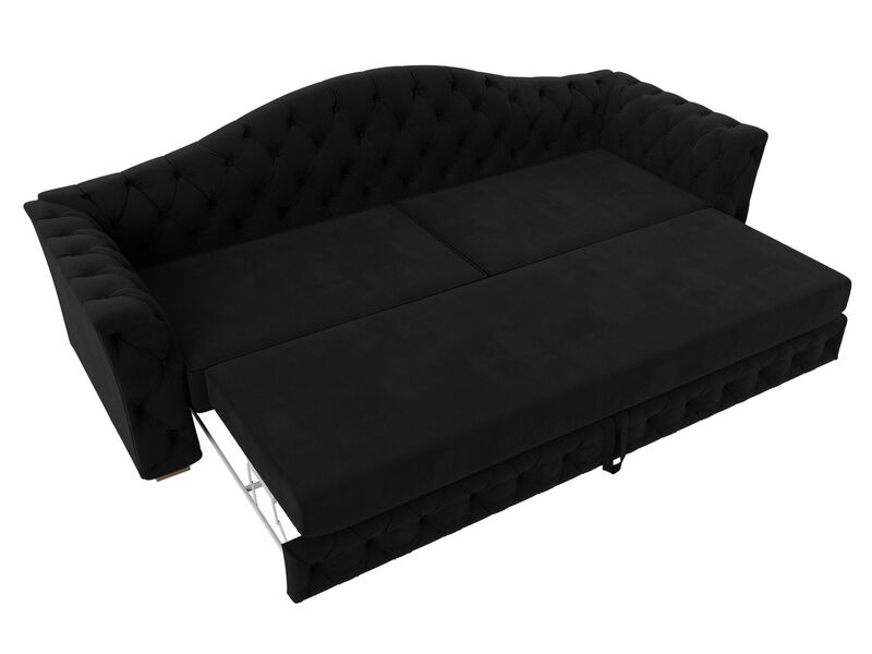 Диван прямой Артис, Микровельвет, Черный