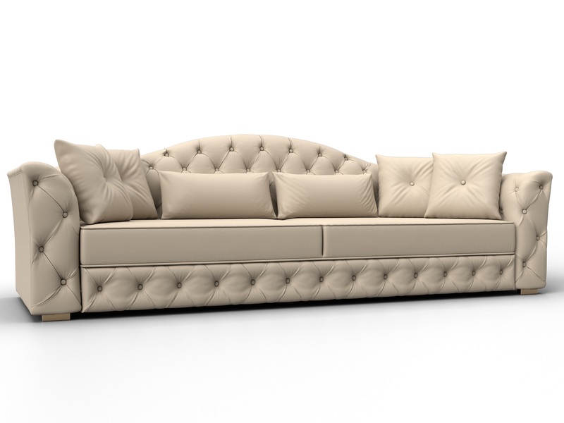 Диван прямой Артис, Экокожа, Бежевый