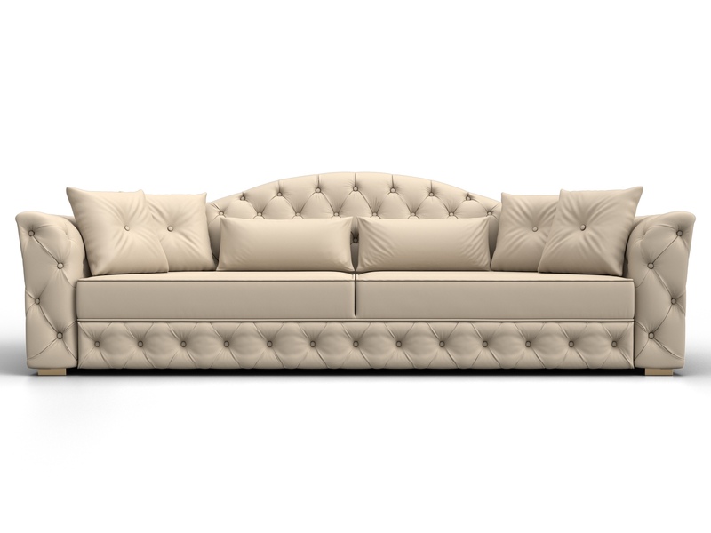 Диван прямой Артис, Экокожа, Бежевый