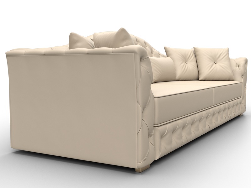 Диван прямой Артис, Экокожа, Бежевый