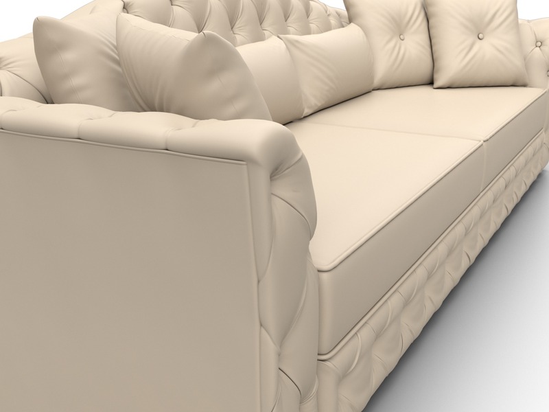 Диван прямой Артис, Экокожа, Бежевый