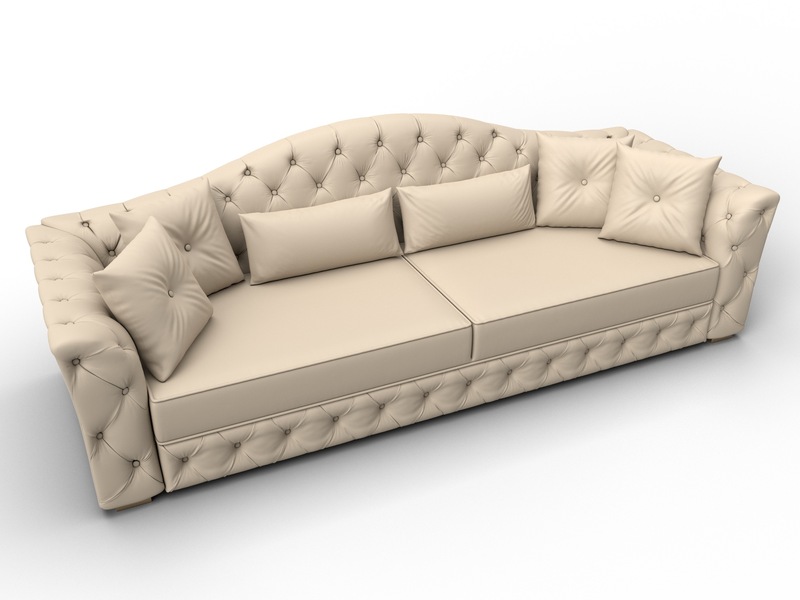 Диван прямой Артис, Экокожа, Бежевый