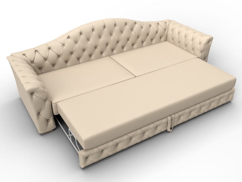 Диван прямой Артис, Экокожа, Бежевый