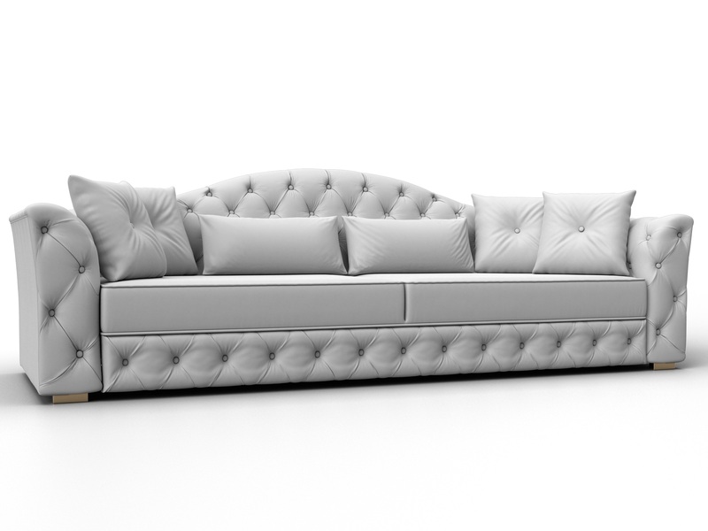 Диван прямой Артис, Экокожа, Белый