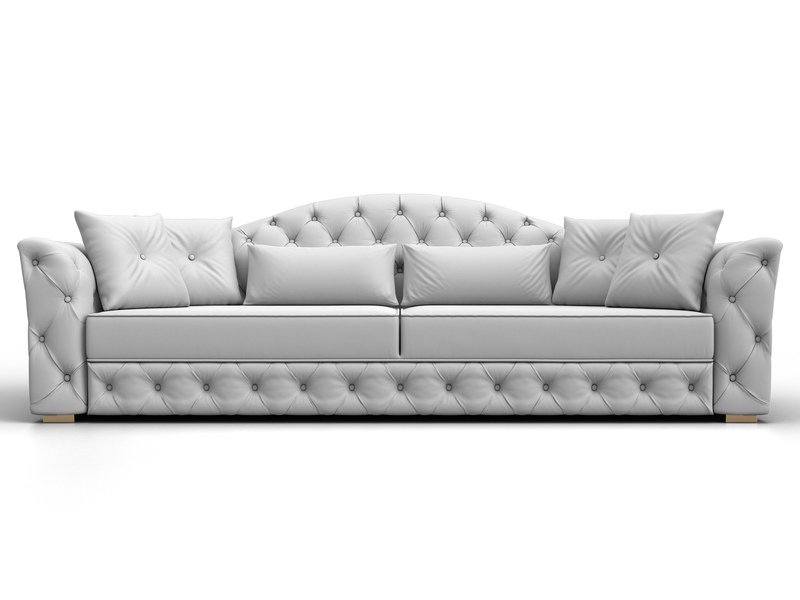 Диван прямой Артис, Экокожа, Белый