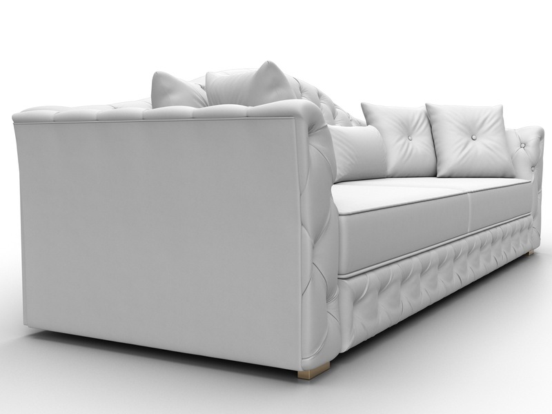 Диван прямой Артис, Экокожа, Белый