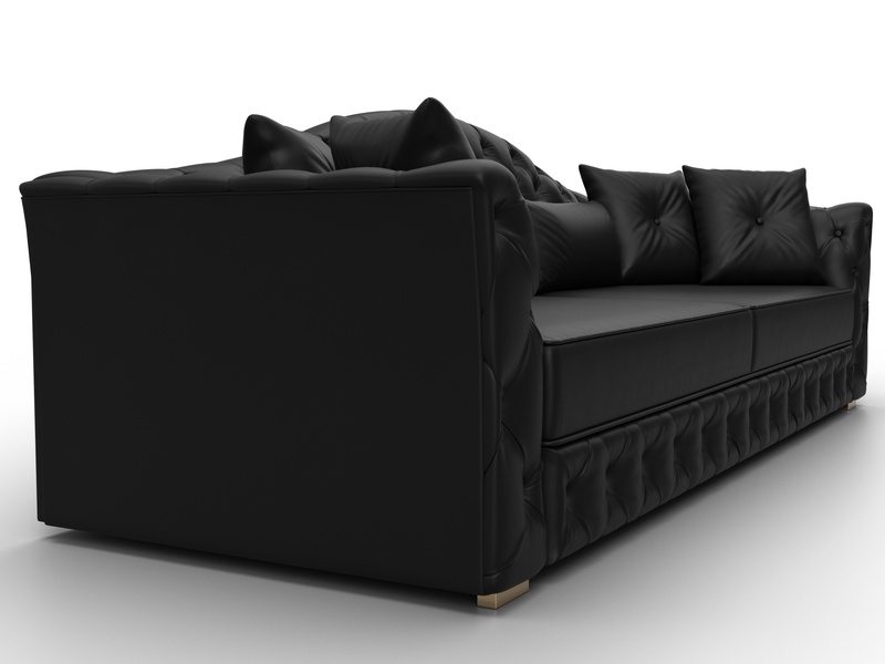 Диван прямой Артис, Экокожа, Коричневый