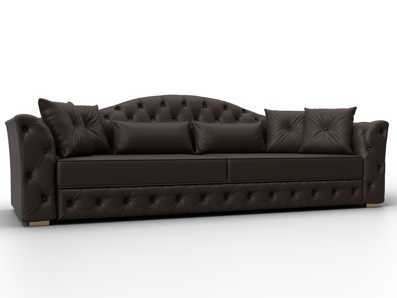 Диван прямой Артис, Экокожа, Черный