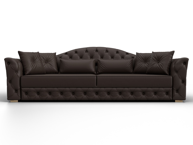 Диван прямой Артис, Экокожа, Черный