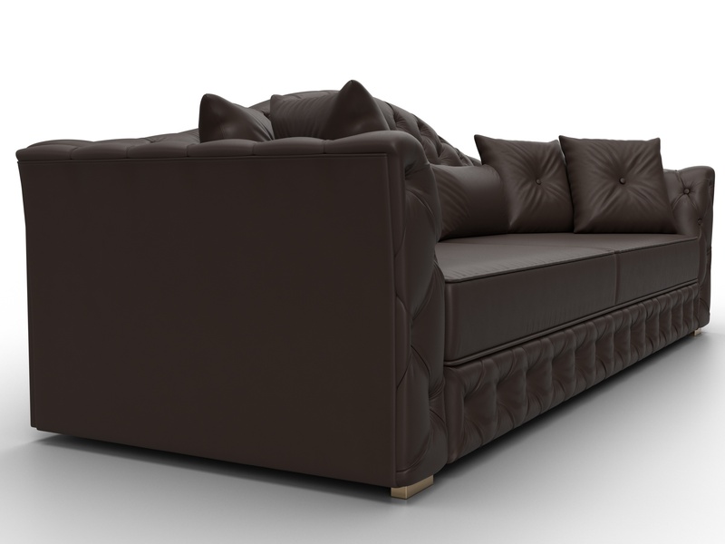 Диван прямой Артис, Экокожа, Черный